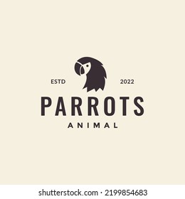 head bird parrot hipster logo design