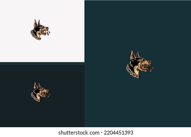 head black dog angry vector illustration design