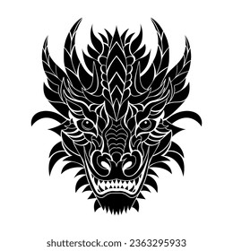 Head of black dragon.Perfect for adding a touch of magic and mythology to your designs.  Tattoo idea. 