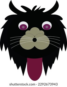 La cabeza del mal negro con lengua