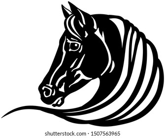 head of black horse. Logo, emblem, tattoo template