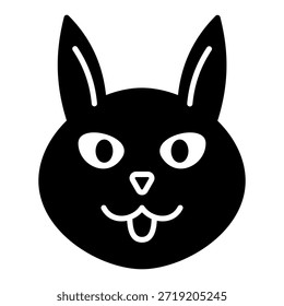 Cabeça de gatinho preto. Isolado no branco