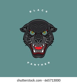 Head of a black panther vector