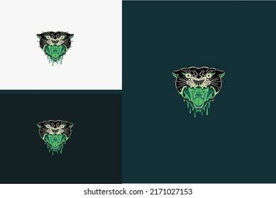 head black panther vector flat design