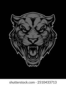 Head black panther vector logo design