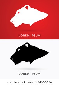 Head Black tiger or Lioness graphic vector.