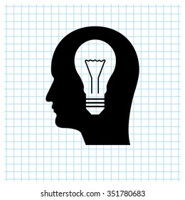 Head - black vector icon