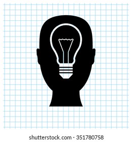 Head - black vector icon