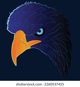head blue eagle vector design 