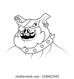 head boar illustration icon vector design template