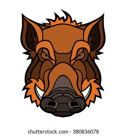 Head of boar mascot color design