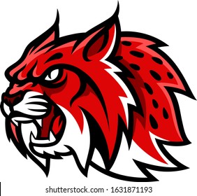 The Head of Bobcat Roaring Vector Design