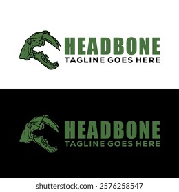 Head Bone Animal Silhouette Logo Design Vector