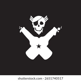 Head Bones and two bottle vector design