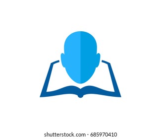 Head Book Icon Logo Design Element