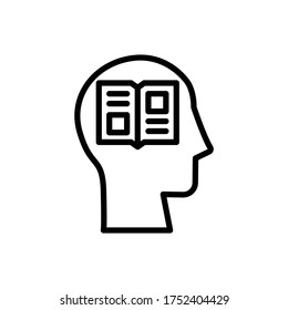 head book icon. Simple line, outline vector elements of brain process icons for ui and ux, website or mobile application