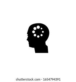 Head and boot sign in the form of balls in the head sign