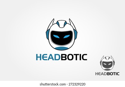 Head Botic Vector Logo Cartoon. Robot head logo vector