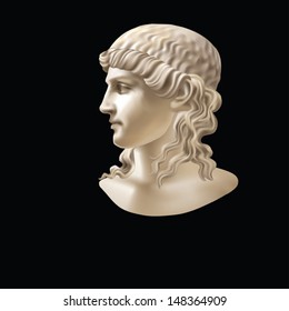 Head boy in a classical style on a black background