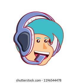 head of boy with headphone avatar character