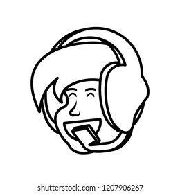 head of boy with headphone avatar character