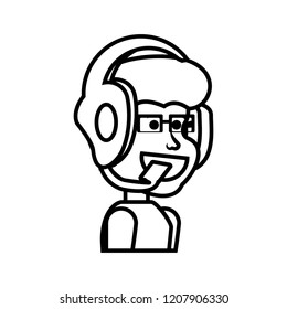 head of boy with headphone avatar character