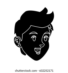 head boy young facial expression silhouette