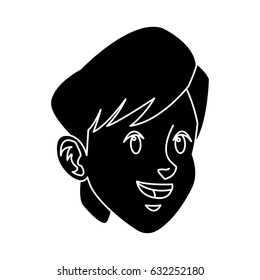 head boy young facial expression silhouette