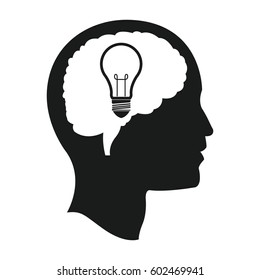 head brain bulb idea mind