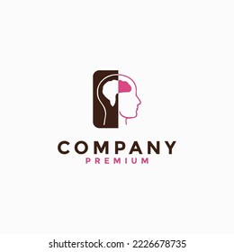 head of brain care logo design icon
