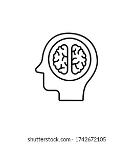 Head, brain, circle icon. Simple line, outline vector elements of neurology for ui and ux, website or mobile application
