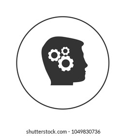 head brain gear human vector web icon	