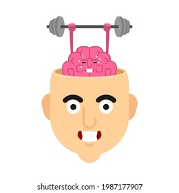 Head and Brain gym. Boost your brains. Brain and Barbell