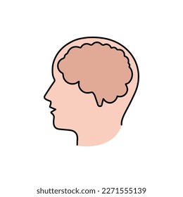 head, brain, human head icon