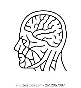 head brain human line icon vector. head brain human sign. isolated contour symbol black illustration
