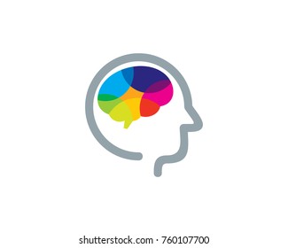 Head Brain Icon Logo Design Element