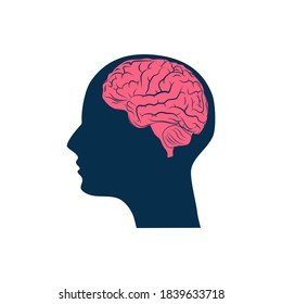head and brain icon. Mind concept. isolated on white background. Vector illustration