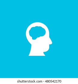 Head and brain icon. Head and brain sign.