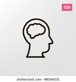 Head and brain icon. Head and brain sign.