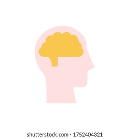 icono del cerebro de la cabeza. Elementos vectoriales simples de color de los iconos del proceso cerebral para ui y ux, sitio web o aplicación móvil
