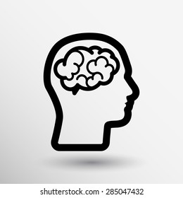 Head brain icon think design over vector illustration.