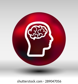 Head brain icon think design over vector illustration.