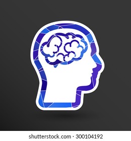Head brain icon think design over vector illustration.