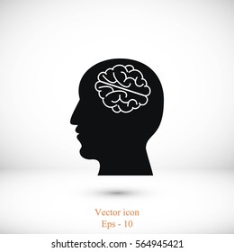 Head with brain icon, Vector EPS 10 illustration style