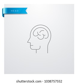 Head and Brain Line Icon