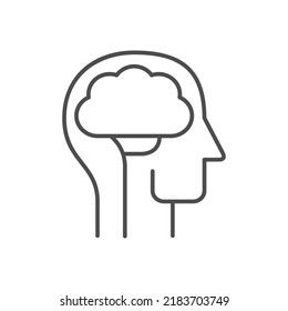 Head and brain line outline icon