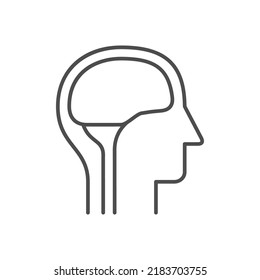 Head and brain line outline icon