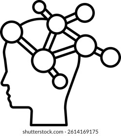 A head with a brain with many small circles