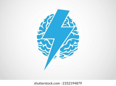 head and brain minimalist style Brain icon, Brain Logo vector