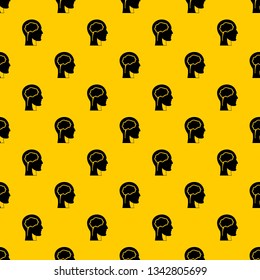 Head with brain pattern seamless vector repeat geometric yellow for any design